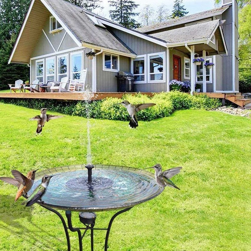 Lighteme Solar Fountain Pump 2.5W Circle Floating Solar Water Fountains Pump Built-in Battery Backup with 6 Nozzles