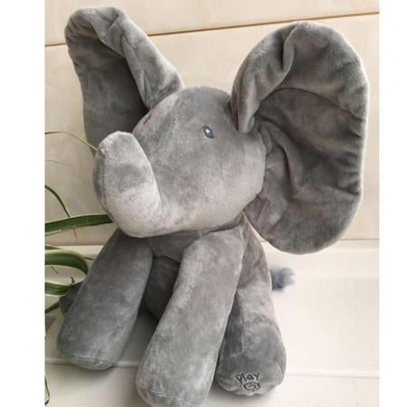 Éléphant en peluche animé Lighteme Peek-a-Boo, parlant et chantant