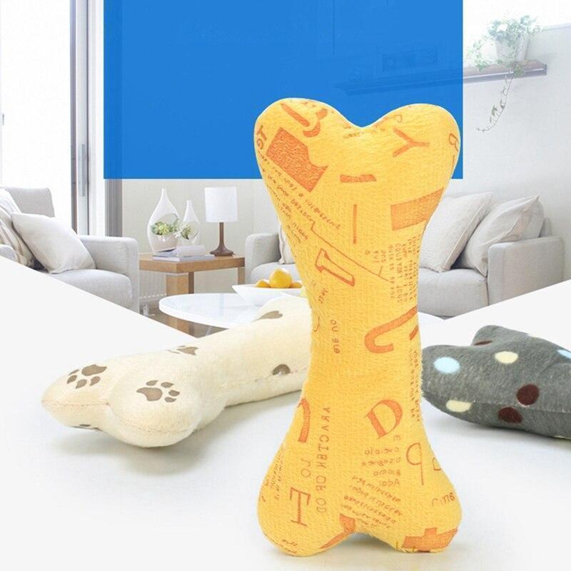 Lighteme Haustier Hunde Quietschspielzeug Cartoon Knochenförmiges Plüsch-Kauspielzeug (3 Farben)
