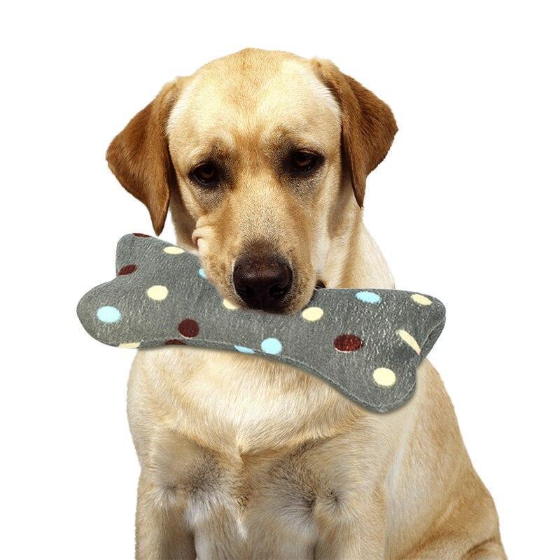 Lighteme Haustier Hunde Quietschspielzeug Cartoon Knochenförmiges Plüsch-Kauspielzeug (3 Farben)