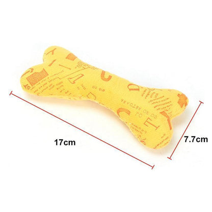 Lighteme Haustier Hunde Quietschspielzeug Cartoon Knochenförmiges Plüsch-Kauspielzeug (3 Farben)