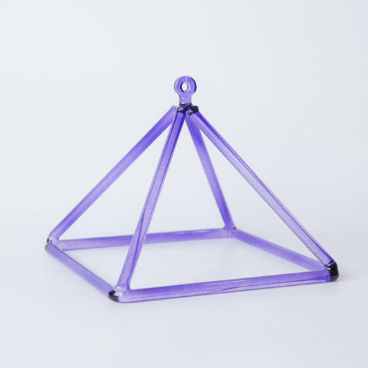 Purple Crystal Quartz Singing Pyramid Sound Healing Triangle Chakra Meditation - HLURU.SHOP