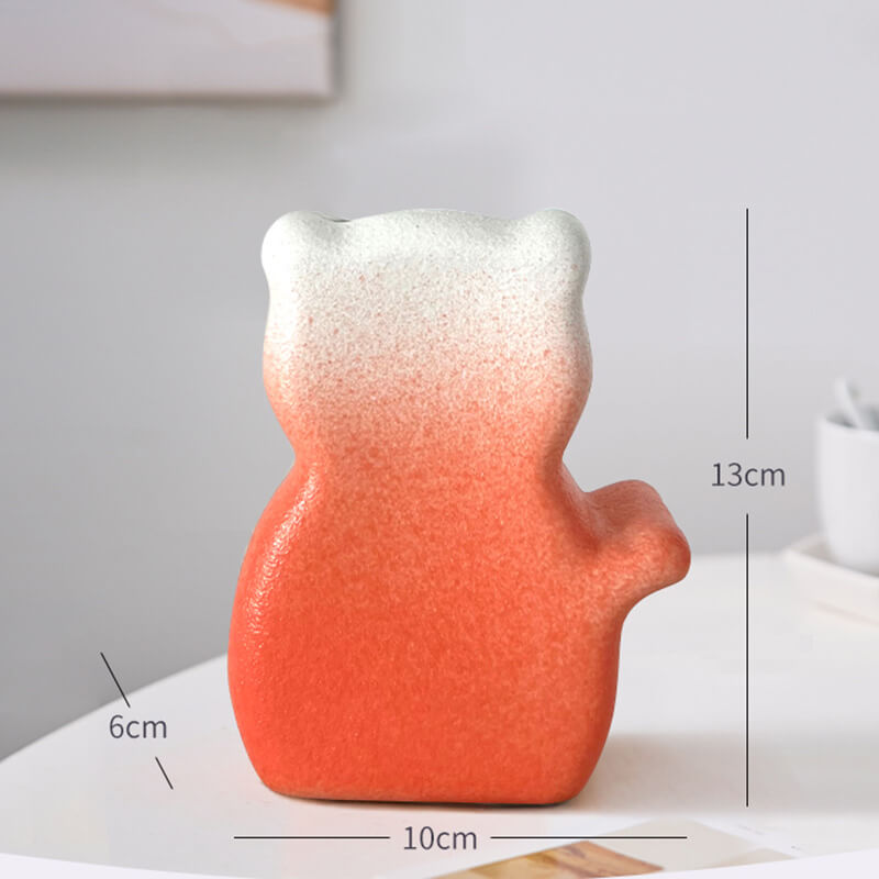 Lighteme Cute Cat Back View Ceramic Vase