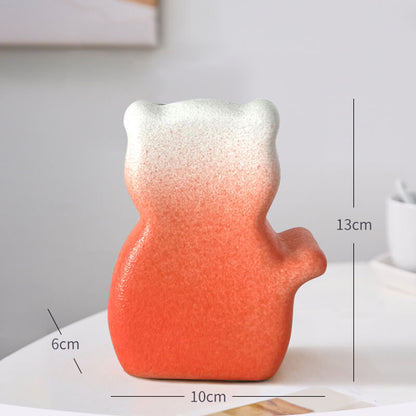 Lighteme Cute Cat Back View Ceramic Vase