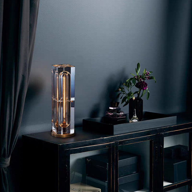 Lampe de table carrée en cristal Lighteme