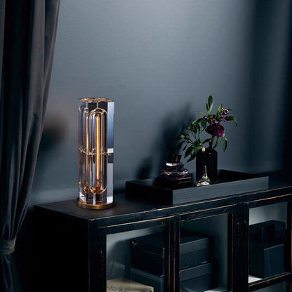 Lampe de table carrée en cristal Lighteme