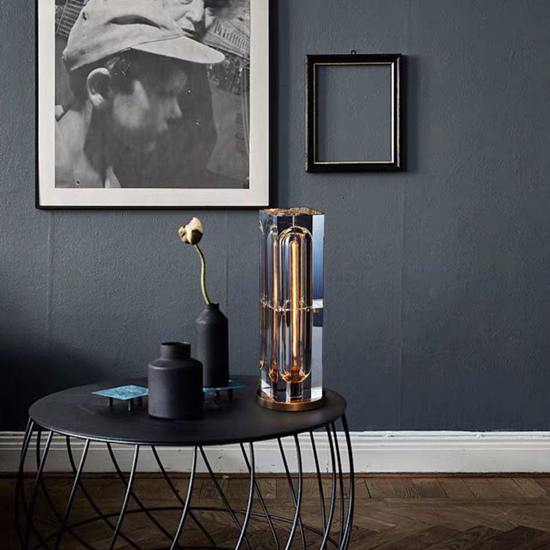 Lampe de table carrée en cristal Lighteme