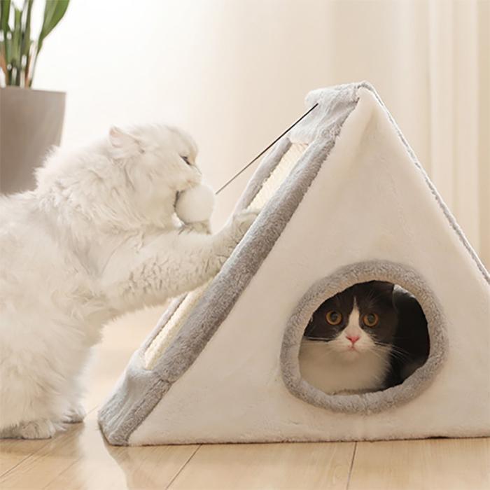 Tente pour chat Lighteme Amazing avec balle et griffoir (2 couleurs)