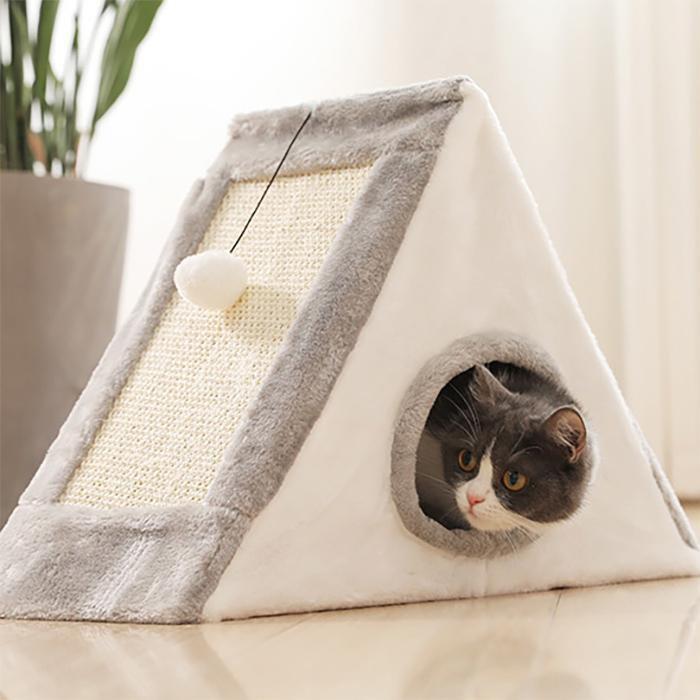 Tente pour chat Lighteme Amazing avec balle et griffoir (2 couleurs)