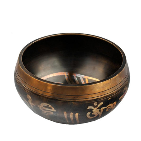 Tibetan Sound Bowl Meditation Scripture Chanting Sound Bath Bowl Singing Brass - HLURU.SHOP