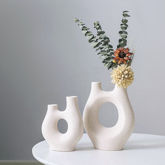Lighteme Creative White Ceramic Vase for Home Decoration