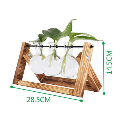 Lighteme Wooden Frame Hydroponic Vase