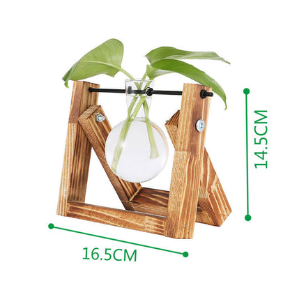 Lighteme Wooden Frame Hydroponic Vase