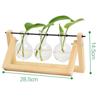 Lighteme Wooden Frame Hydroponic Vase