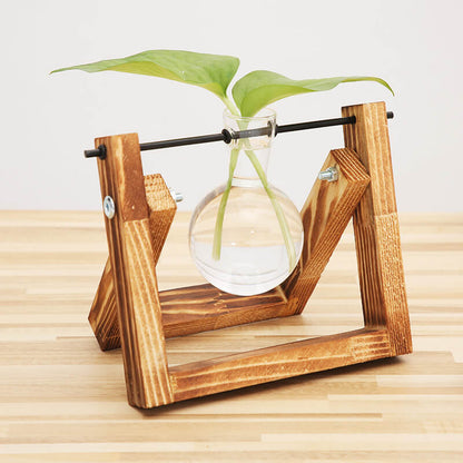 Lighteme Wooden Frame Hydroponic Vase