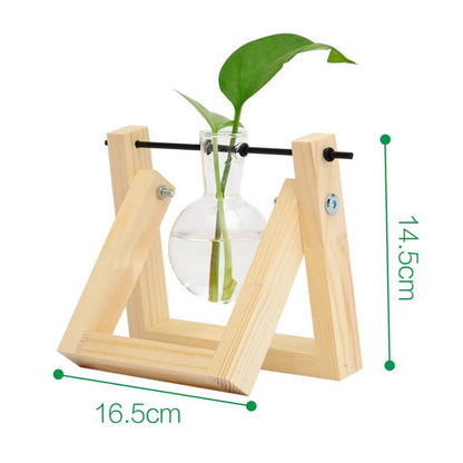 Lighteme Wooden Frame Hydroponic Vase