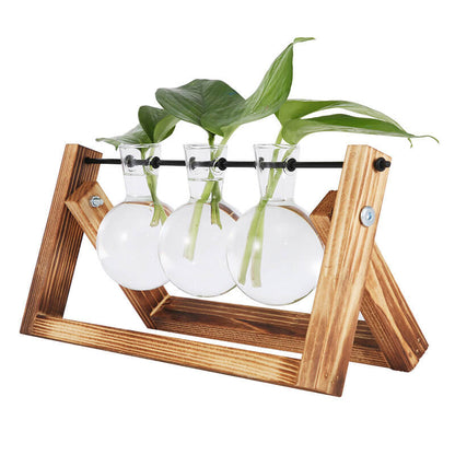 Lighteme Wooden Frame Hydroponic Vase