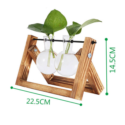 Lighteme Wooden Frame Hydroponic Vase