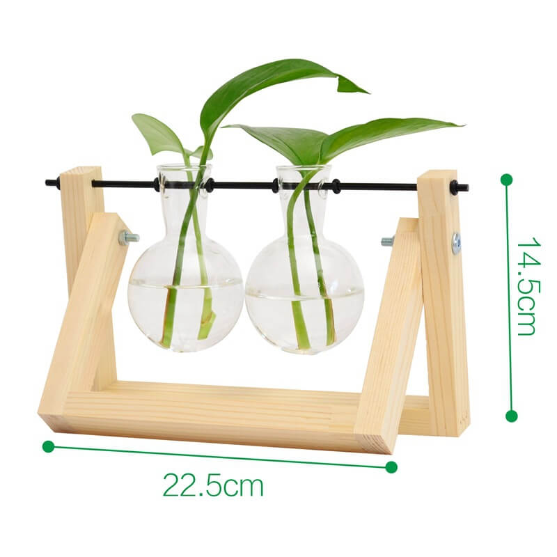 Lighteme Wooden Frame Hydroponic Vase