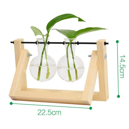 Lighteme Wooden Frame Hydroponic Vase
