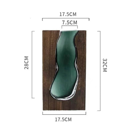 Lighteme Holzhalter Glasvase