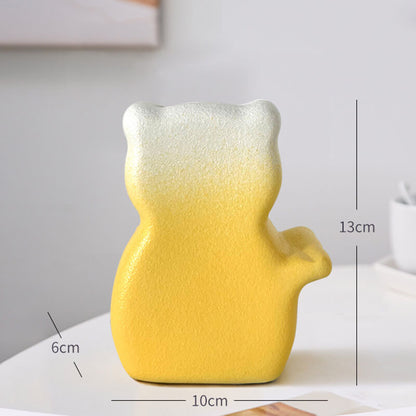 Lighteme Cute Cat Back View Ceramic Vase