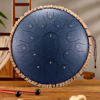 Lighteme Professional Performance Titanium Steel Tongue Drum 14 Inches 15 Notes D Major (C Major Can Be Customized)