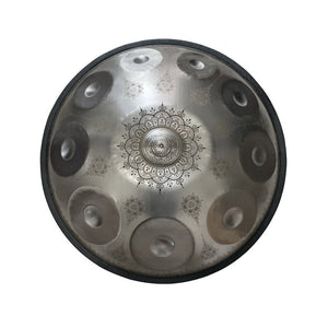 Open image in slideshow, Lighteme Handpan Drum High-end 22 Inch 10 Notes Kurd Scale D Minor, Available in 432 Hz and 440 Hz, Featured High-end Stainless Steel Percussion Instrument - Laser engraved Mandala pattern. Never fade.
