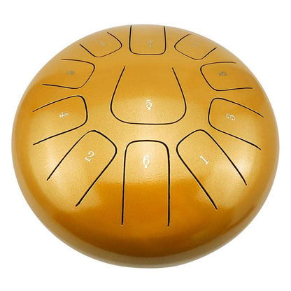 AS TEMAN Steel Tongue Drum | 10 Zoll 11 Töne Tanktrommel für Yoga & Meditation mit Geschenkset | Personalisierte Beschriftung