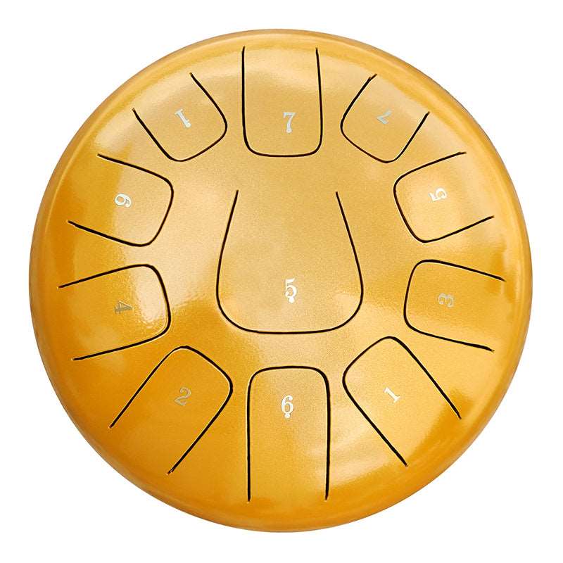 Lighteme Steel Tongue Drum | 10 Inch 11 Notes Tank Drum for Yoga & Meditation with gift set | Personalized Lettering