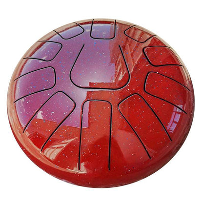 Lighteme Steel Tongue Drum | Starry Sky Series Tank Drum for Yoga & Meditation with gift set | 10 Inch 11 Notes Red