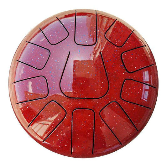 Lighteme Steel Tongue Drum | Starry Sky Series Tank Drum for Yoga & Meditation with gift set | 10 Inch 11 Notes Red