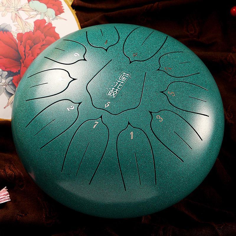 Lighteme Huashu Upgrade Lotus Carbon Steel Tongue Drum 12'' 11 Tone C Key - 12 Inches / 11 Notes (18 colors)