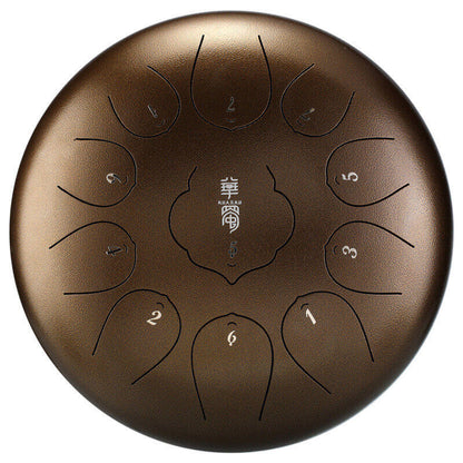 Lighteme Huashu Lotus Carbon Steel Tongue Drum 12 Inches 11 Notes D Key Percussion Instrument