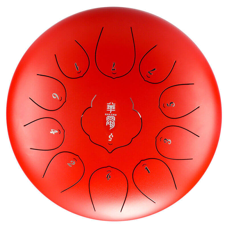 Lighteme Huashu Lotus Carbon Steel Tongue Drum 12 Inches 11 Notes D Key Percussion Instrument