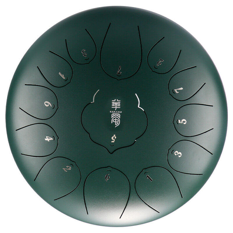 Lighteme Huashu Lotus Carbon Steel Tongue Drum 12 Inches 13 Notes C Major Percussion Instrument