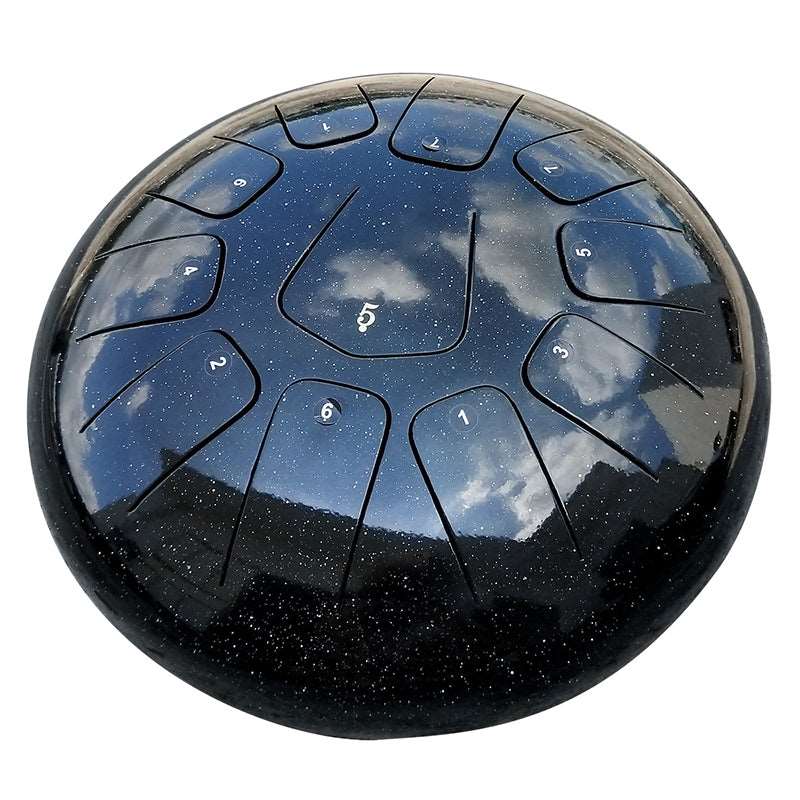 Lighteme Steel Tongue Drum | Starry Sky Series Tank Drum for Yoga & Meditation with gift set | Black multiple sizes