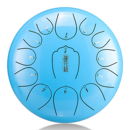 Lighteme Huashu Upgrade Lotus Carbon Steel Tongue Drum 12'' 13 Tone C Key - 12 Inches / 13 Notes (11 colors)