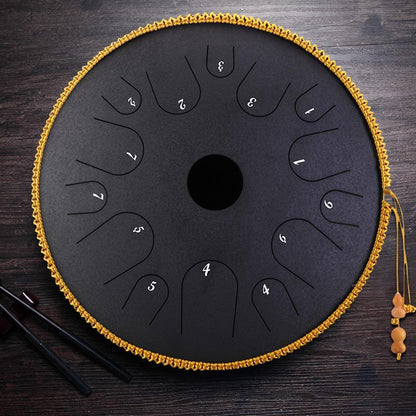 Lighteme Professional Performance Copper Disc Steel Tongue Drum 14 Inches 14 Notes C Key Butterfly Drum