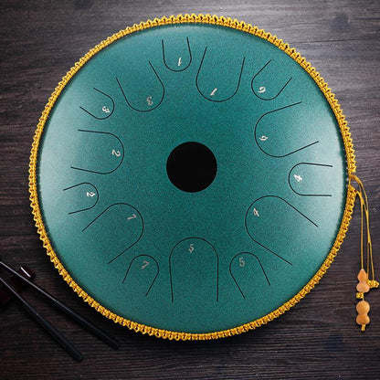 Lighteme Professional Performance Copper Disc Steel Tongue Drum 14 Inches 14 Notes C Key Butterfly Drum