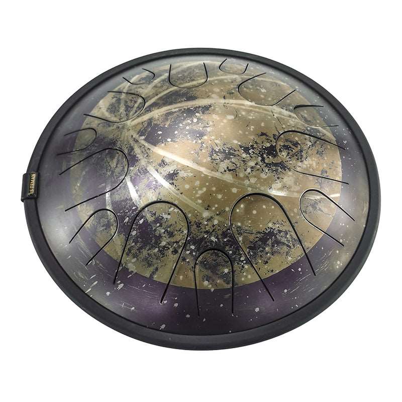 Lighteme Steel Tongue Drum | Moon Universe Series Tank Drum for Yoga & Meditation with gift set | 14 Inch 14 Notes Golden
