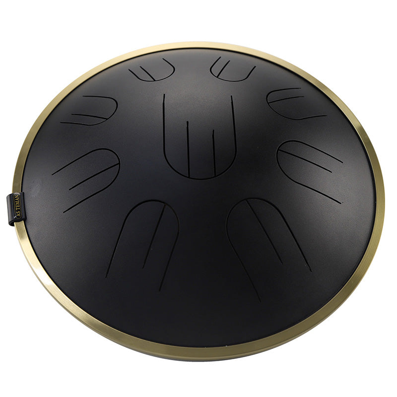 Lighteme Steel Tongue Drum | D Amara / C# Amara Black Tank Drum for Yoga & Meditation with gift set | 14 Inch 9 Notes