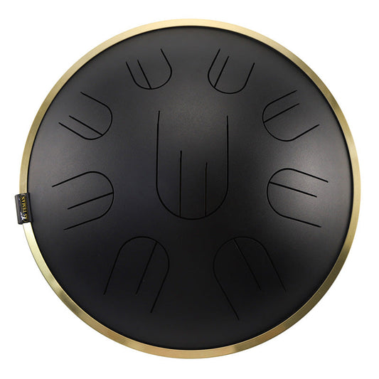 Lighteme Steel Tongue Drum | D Amara / C# Amara Black Tank Drum for Yoga & Meditation with gift set | 14 Inch 9 Notes