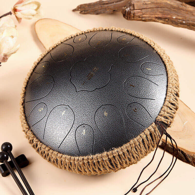 Lighteme Huashu Lotus Carbon Steel Tongue Drum 14 Inches 15 Notes D Key Percussion Instrument