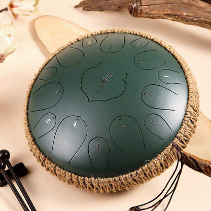 Lighteme Huashu Lotus Carbon Steel Tongue Drum 14 Inches 15 Notes D Key Percussion Instrument