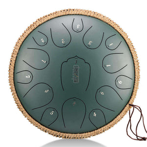 Open image in slideshow, Lighteme Huashu Upgrade Lotus Carbon Steel Tongue Drum 14 Inches 15 Notes D Key (C KEY Can Be Customized)
