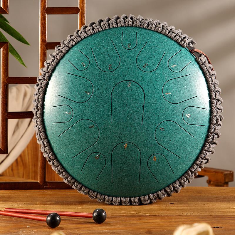 Lighteme Professional Performance Titanium Steel Tongue Drum 14 Inches 15 Notes D Major (C Major Can Be Customized)