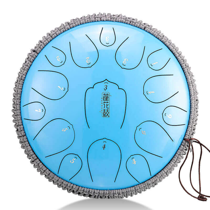 Lighteme Huashu Upgrade Lotus Carbon Steel Tongue Drum 14 Inches 15 Notes D Key (C KEY Can Be Customized)