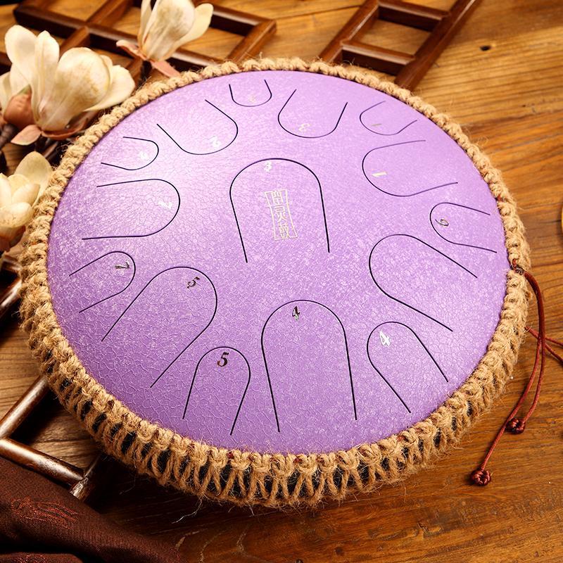 Lighteme Professional Performance Carbon Steel Tongue Drum 13 Inches 15 Notes C Major (D Major Can Be Customized)