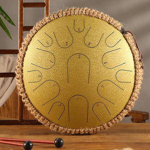 Open image in slideshow, Lighteme Professional Performance Titanium Steel Tongue Drum 14 Inches 15 Notes D Major (C Major Can Be Customized)
